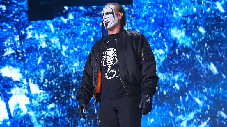 Sting making his entrance 