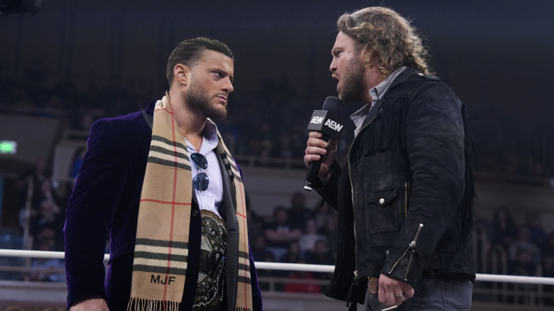 MJF and Page speaking in the ring