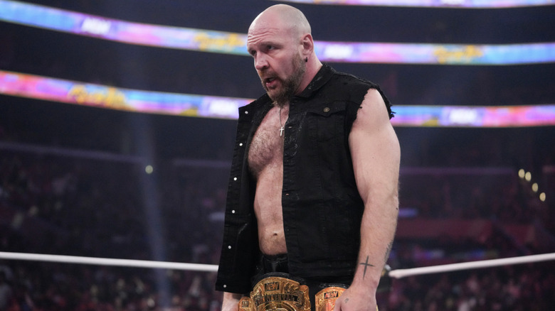 Moxley in the ring with his Continental Championship