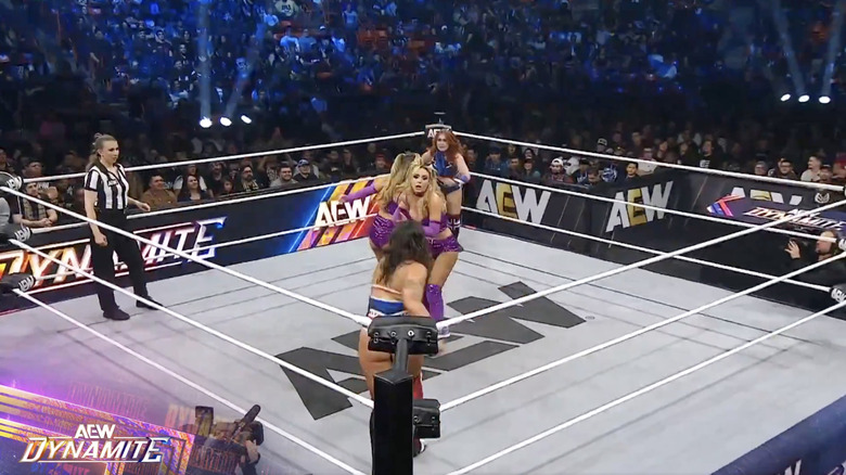 All four women in the ring