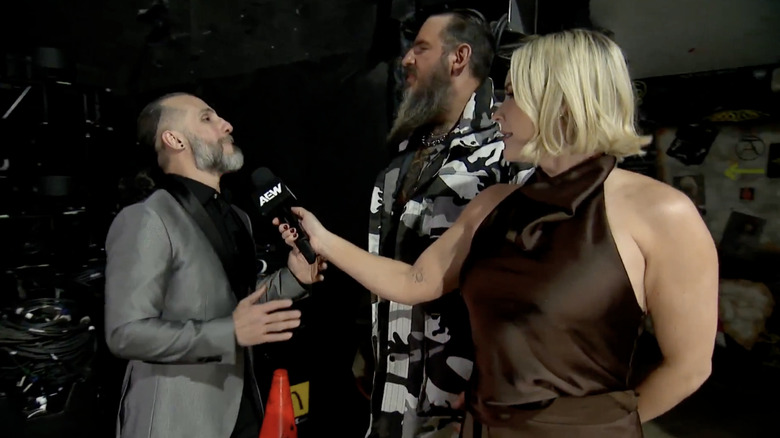 Cruz and King during a confrontation backstage