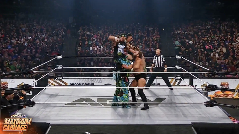 Several competitors in the ring