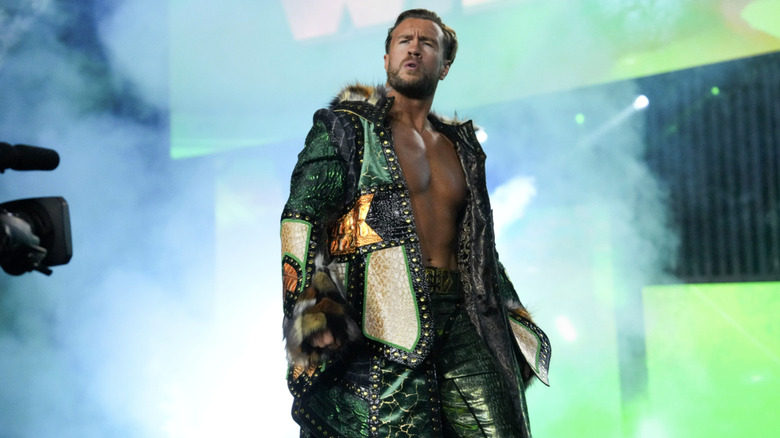 Ospreay standing on the entrance ramp