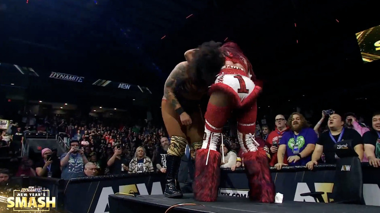 Nightingale and Mone on top of the announce desk