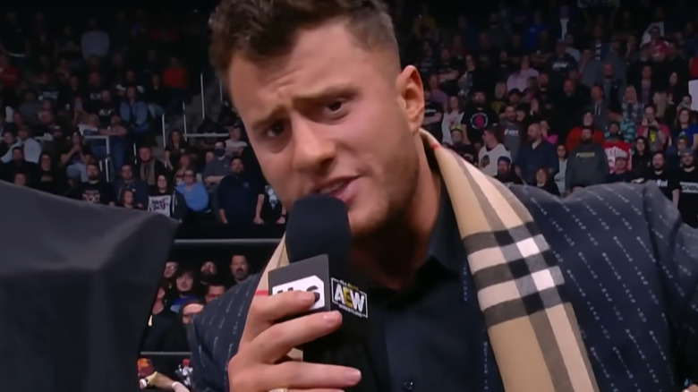 MJF talking into a microphone