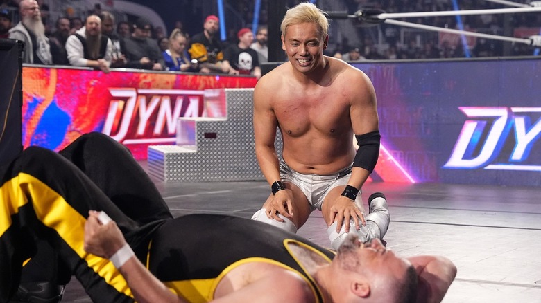 Kazuchika Okada smiles over Eddie Kingston