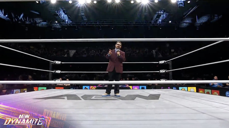 Schiavone standing in the ring