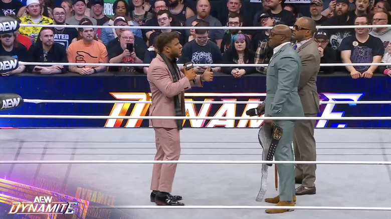 The Hurt Syndicate and MJF speaking in the ring