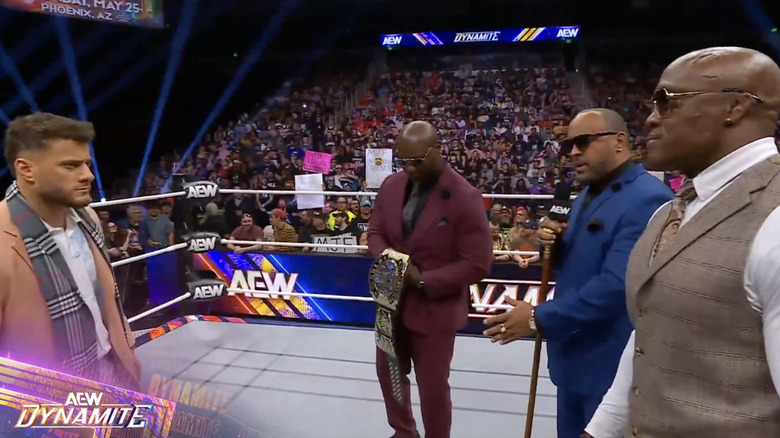 MJF and The Hurt Syndicate staring each other down