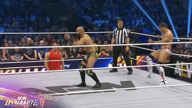 Ricochet and Bowens in the ring