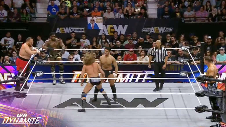 Several competitors in the ring