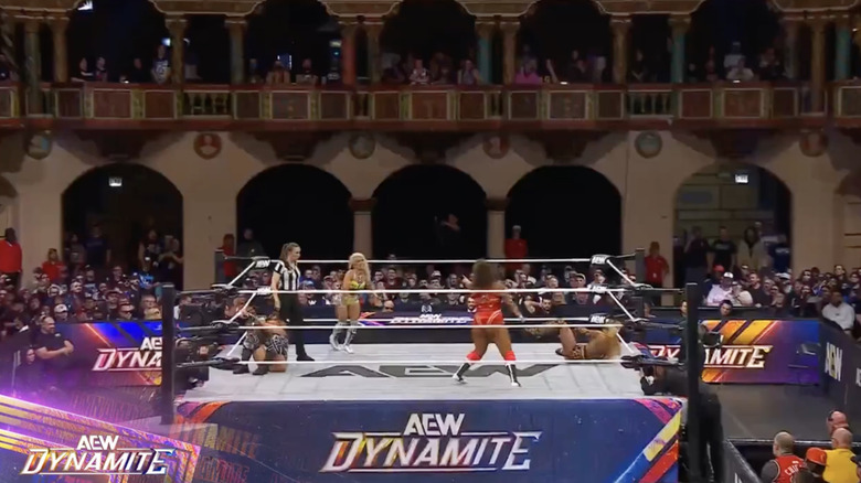 All four women in the ring