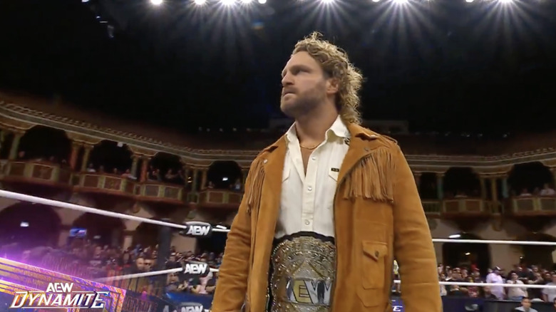 Page standing inside the ring