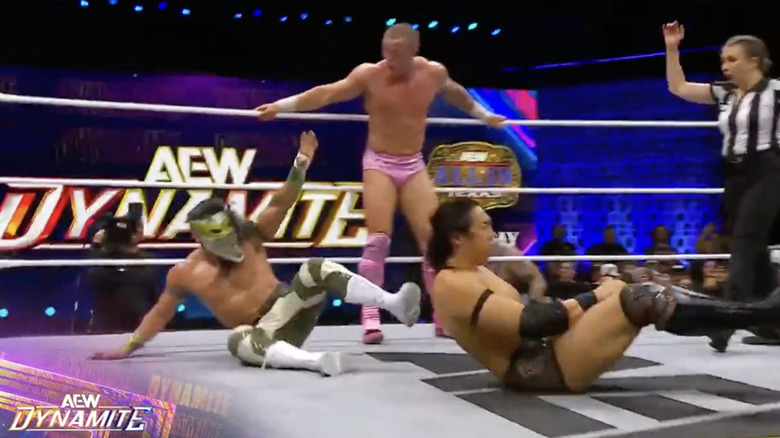 Bandido, Fletcher, and Takeshita in the ring