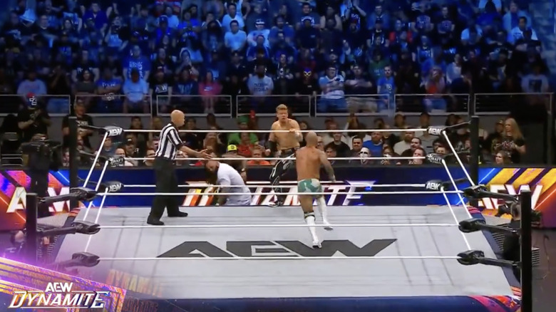 Christian and Ricochet inside the ring