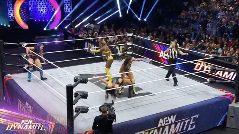 All four women in the ring