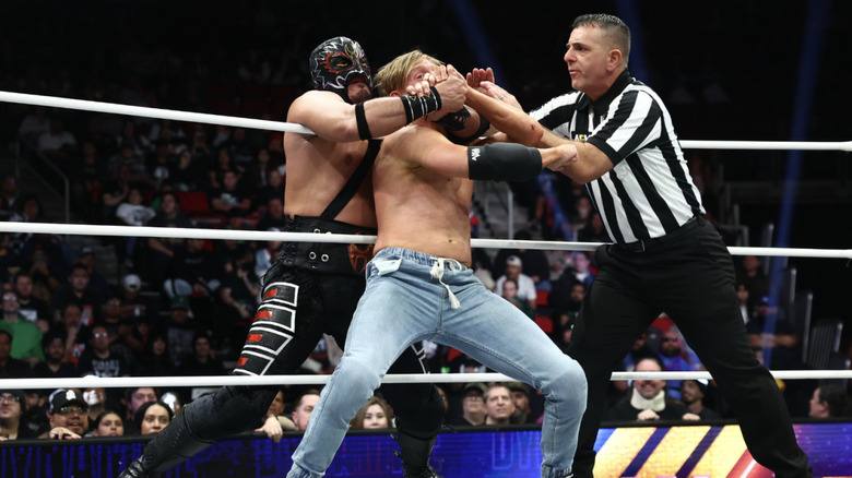Hechicero with a submission cinched in on Cassidy during a singles match in March