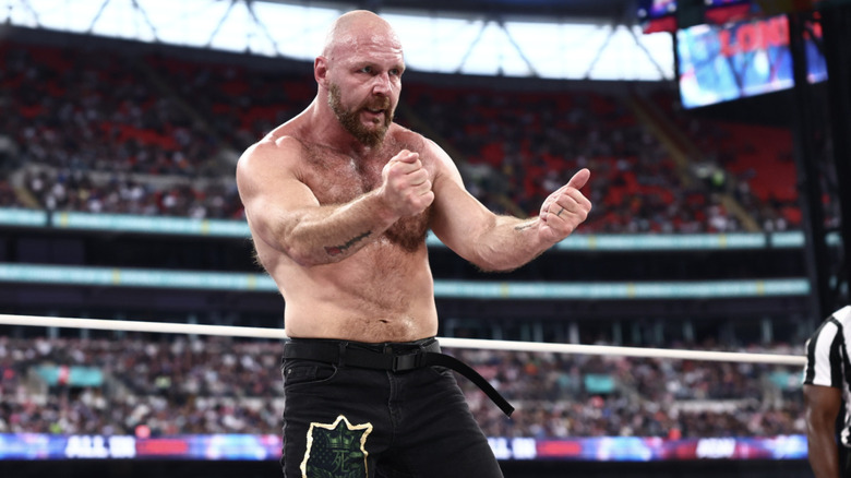 Moxley in the ring at All In