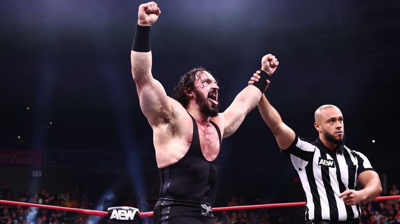 PAC getting his arm raised by the referee on "AEW Collision"