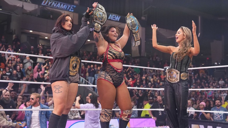 Willow Nightingale celebrating her AEW TBS Championship  win