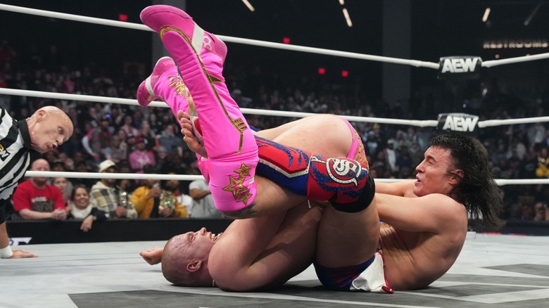 Mike Bailey rolls up Kyle Fletcher