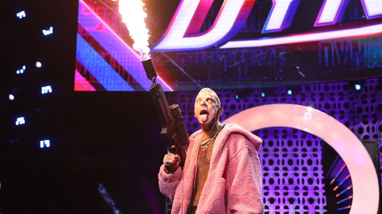 Darby Allin brandishes a flamethrower