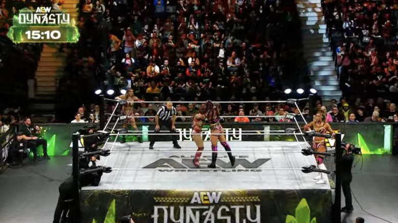 All four women in the ring