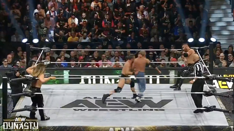 Several competitors in the ring