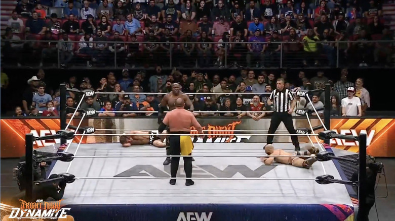 Lashley and Joe staring one another down