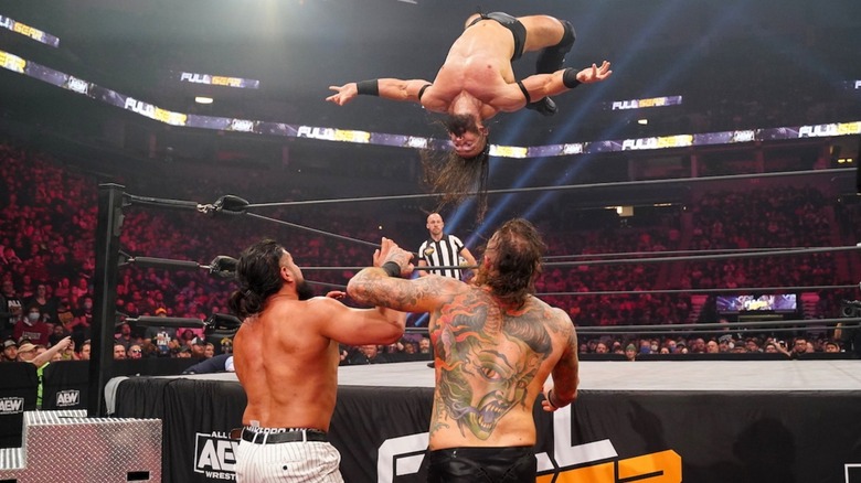 Andrade El Idolo, PAC, and Malakai Black at AEW Full Gear 2021