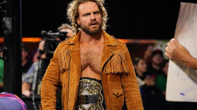 Hangman Page looks serious