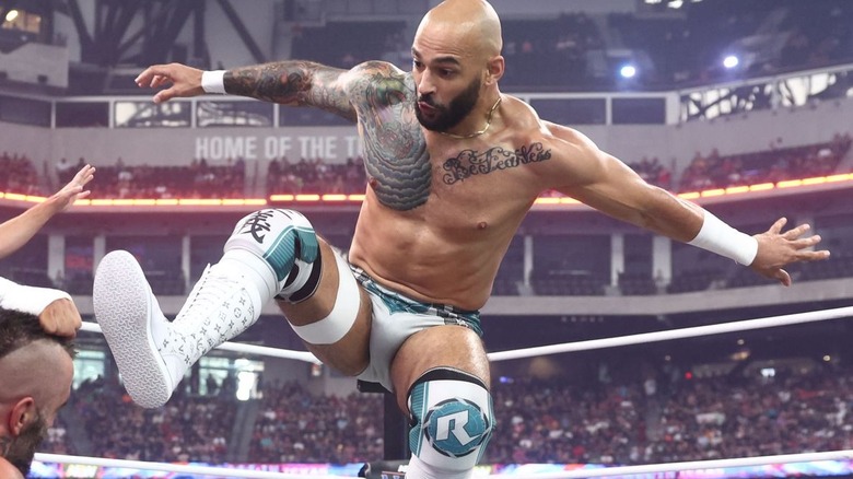 Ricochet kicks Mark Briscoe