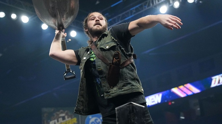 Jack Perry wields a snow shovel on "AEW Dynamite"