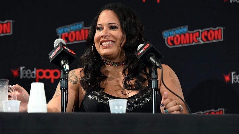 AEW's Nyla Rose smiles at Comic Con