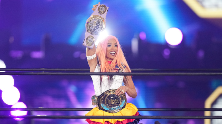 Mercedes Mone celebrates