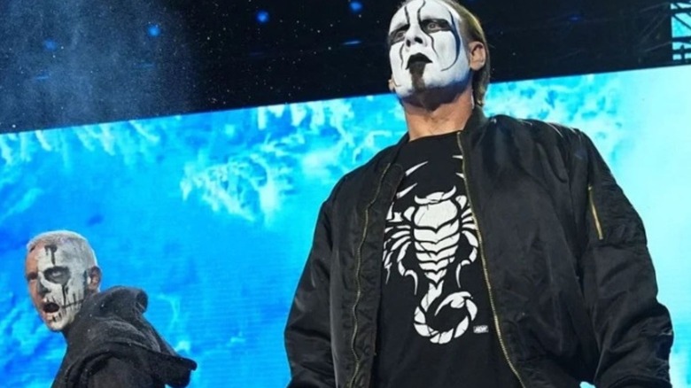 Sting and Darby Allin stand on the stand during an episode of AEW TV.