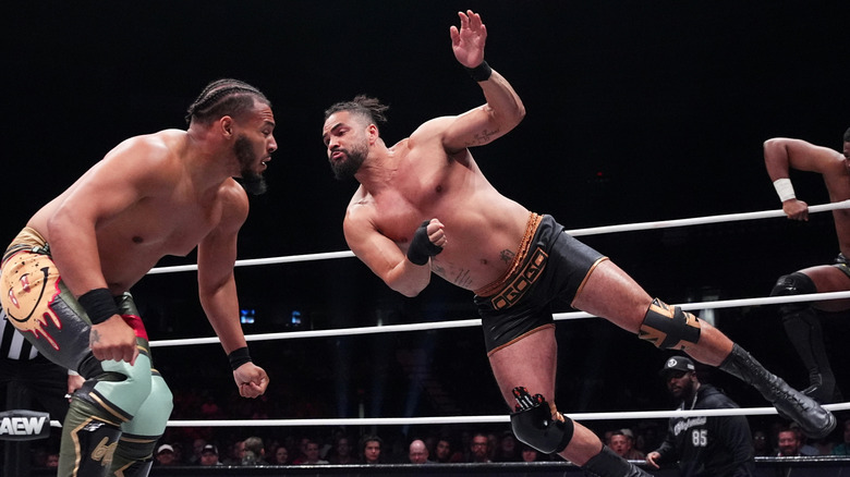 Anthony Ogogo wrestling on AEW Collision