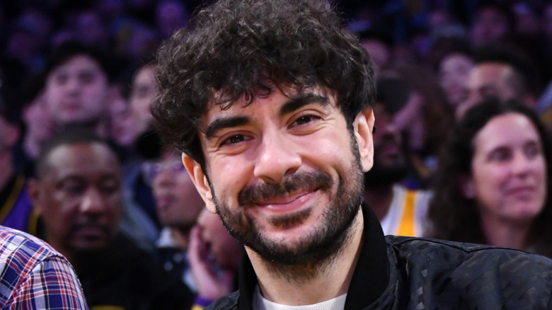 Tony Khan attends a basketball game between the Los Angeles Lakers and the San Antonio Spurs at Crypto.com Arena on March 17, 2025 in Los Angeles, California. NOTE TO USER: User expressly acknowledges and agrees that, by downloading and or using this photograph, User is consenting to the terms and conditions of the Getty Images License Agreement.