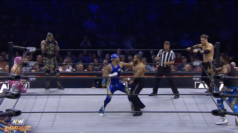 All nine men in the ring