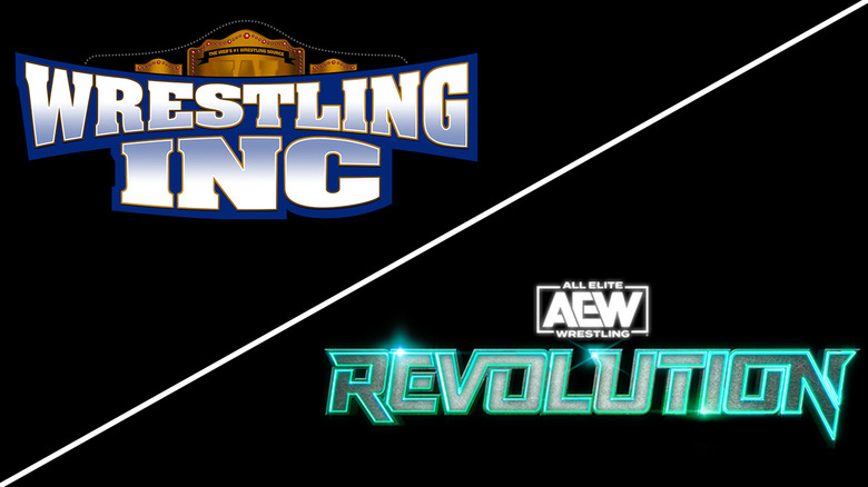Wrestling Inc logo and AEW Revolution logo