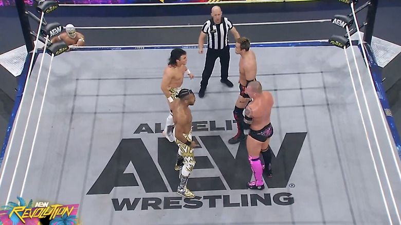 JetSpeed, Okada, and Fletcher in the ring