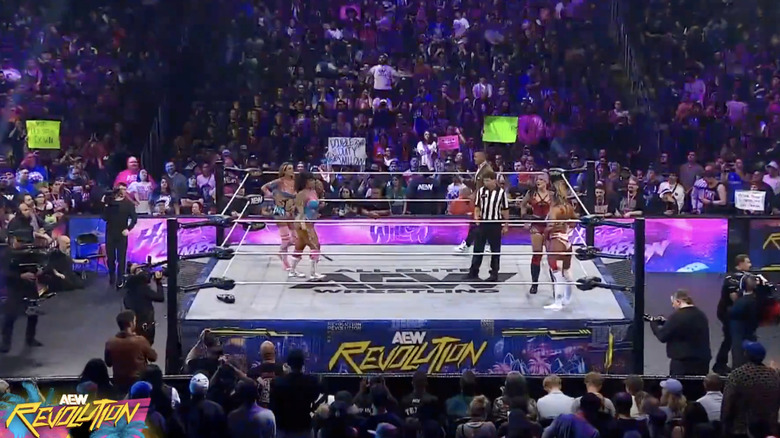 All four women in the ring
