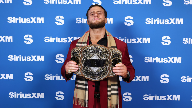 MJF poses with the AEW World Title