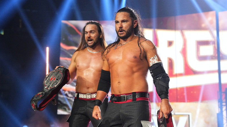 The Young Bucks make an entrance
