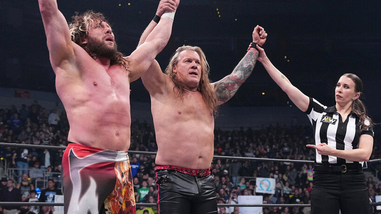 Kenny Omega and Chris Jericho celebrating