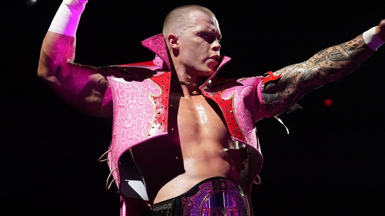 Kyle Fletcher wearing the TNT Championship around his waist