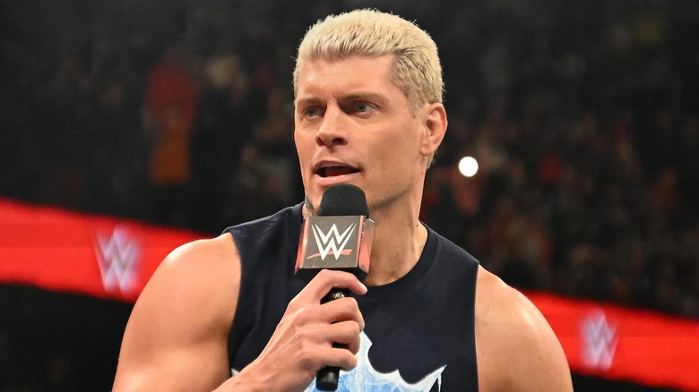 Cody Rhodes cutting a promo on "WWE Raw."