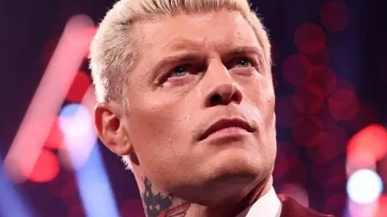 Cody Rhodes stare microphone