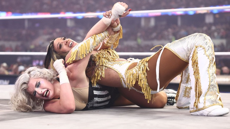 Toni Storm and Mercedes Mone at All In