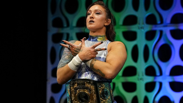 Kris Statlander during her entrance at an 